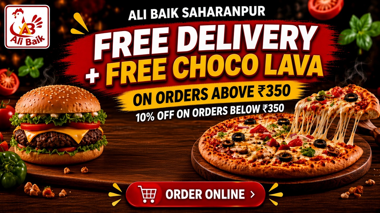 Free delivery and a free Choco Lava Cake on orders above ₹350, and 10% off below ₹350